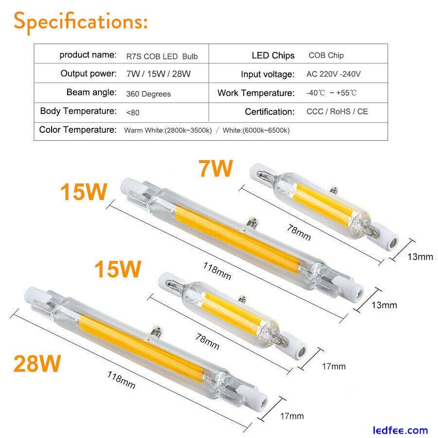 78mm 118mm 6W 12W Dimmable R7s LED Maïs Ampoule Céramique Verre Lampe Tube RD 0 