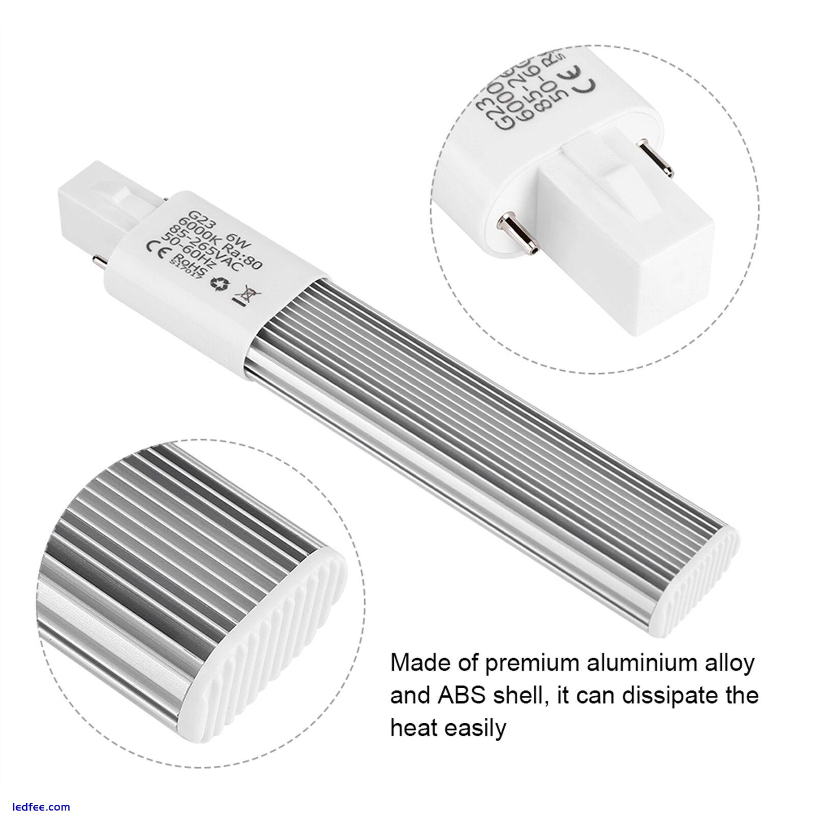 JY (G23 Cool White)6W 2-Pin LED Compact Lamp Horizontal Recessed Tube Light B CM 1 