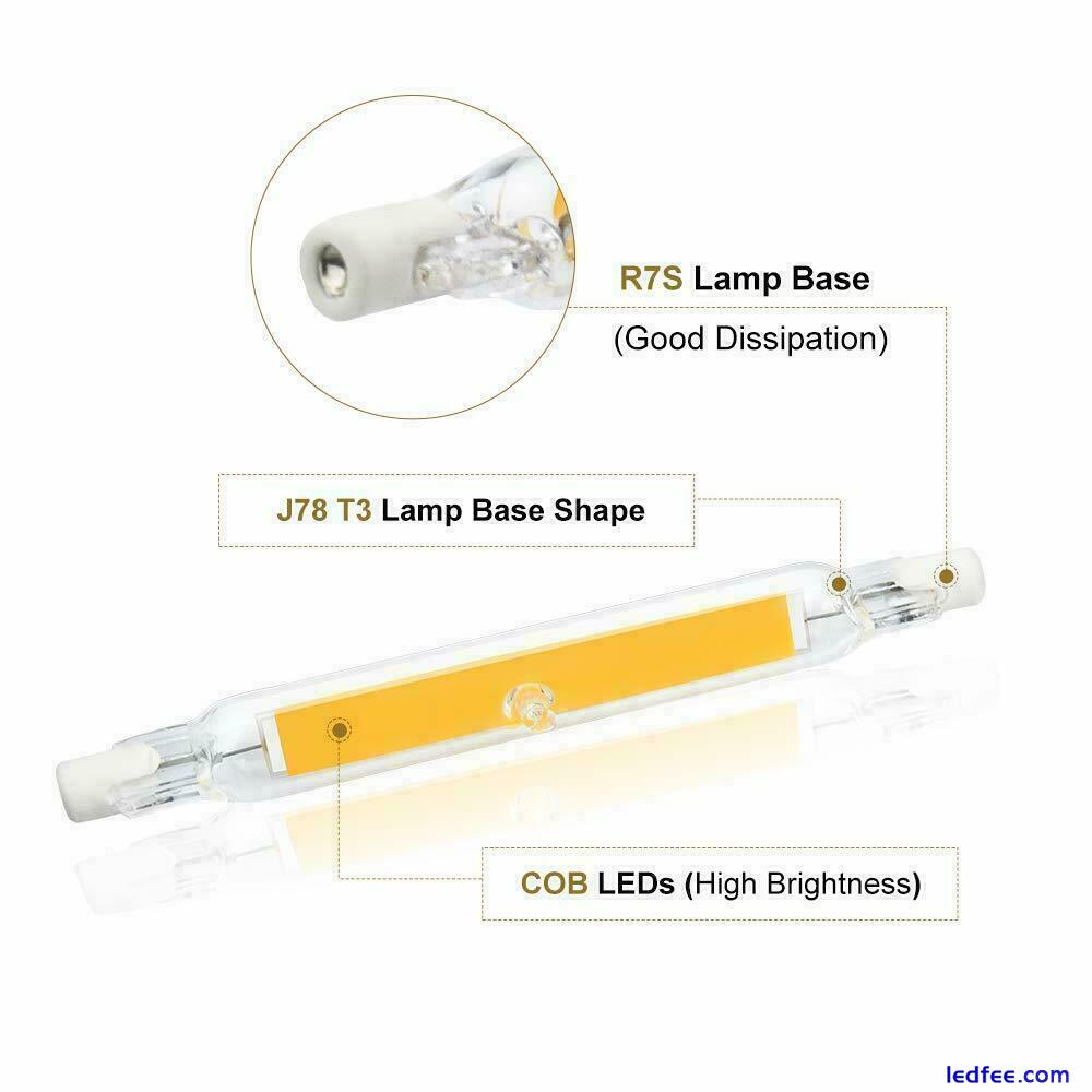 1x 10x R7s LED COB Flood Light Bulb 78mm 118mm Dimmable 12W 25W 220V 240V Lamps 3 