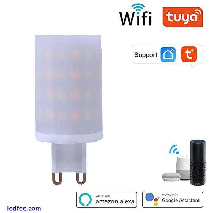 1/10X Tuya G9 6W Dimmable WiFi Smart LED Light Bulb RGB FOR Alexa Google Home 5 