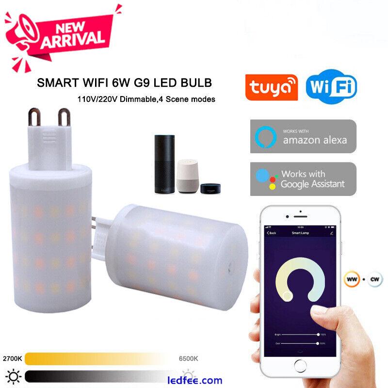 1/10X Tuya G9 6W Dimmable WiFi Smart LED Light Bulb RGB FOR Alexa Google Home 0 