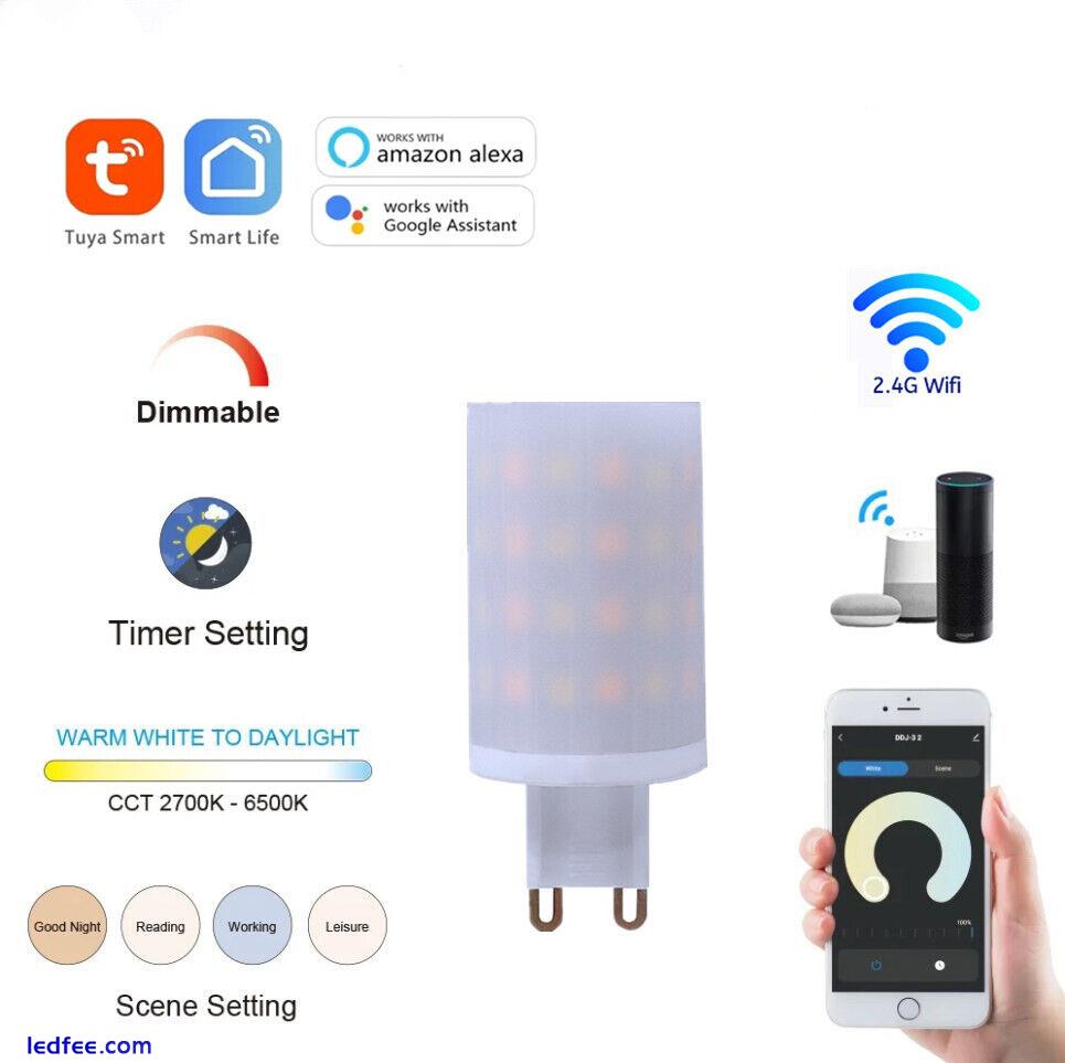 1/10X Tuya G9 6W Dimmable WiFi Smart LED Light Bulb RGB FOR Alexa Google Home 3 
