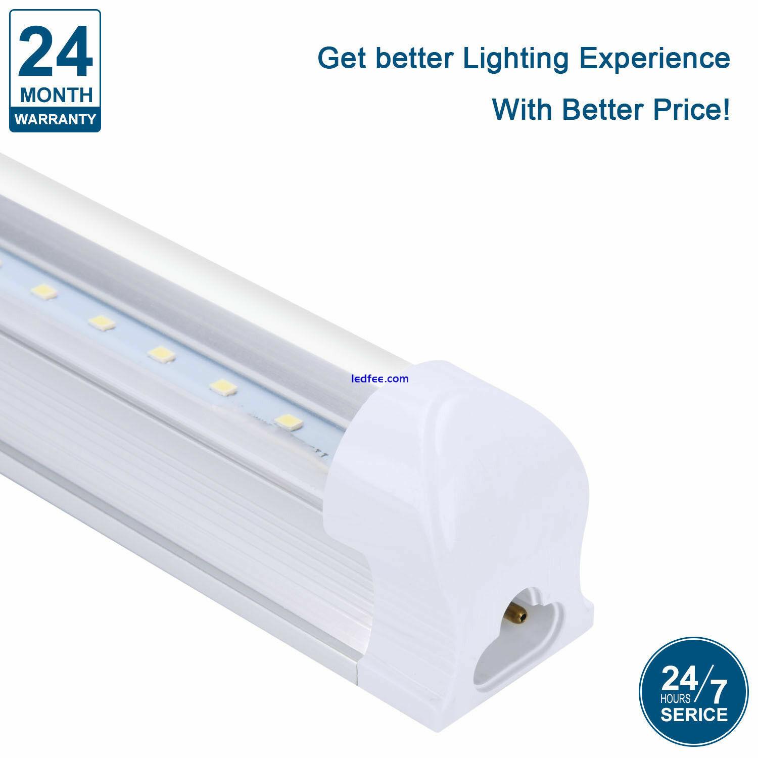 60/Pack T8 LED Tube Bulb Integrated 2,3,4,5,6,8FT 10W~48W Led Shop Light Fixture 3 