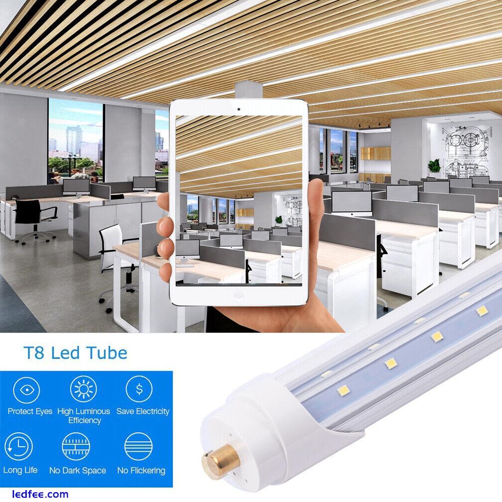T8 LED Light Tube Replacement 4FT 5FT 6FT 8FT FA8 Single Pin Dual-Ended Power  0 