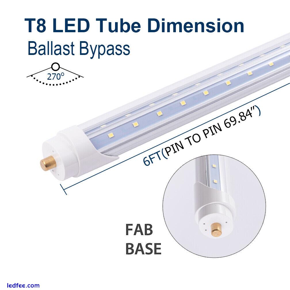 T8 LED Light Tube Replacement 4FT 5FT 6FT 8FT FA8 Single Pin Dual-Ended Power  4 