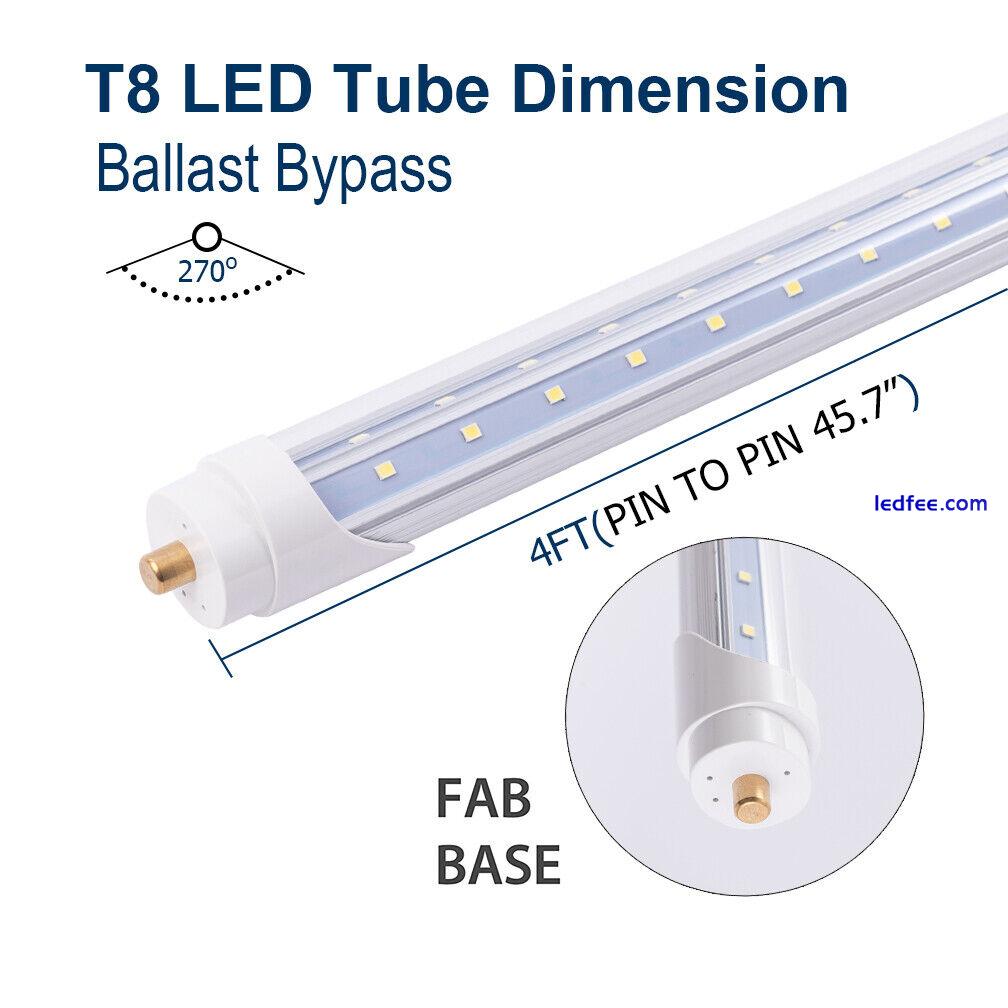 T8 LED Light Tube Replacement 4FT 5FT 6FT 8FT FA8 Single Pin Dual-Ended Power  2 
