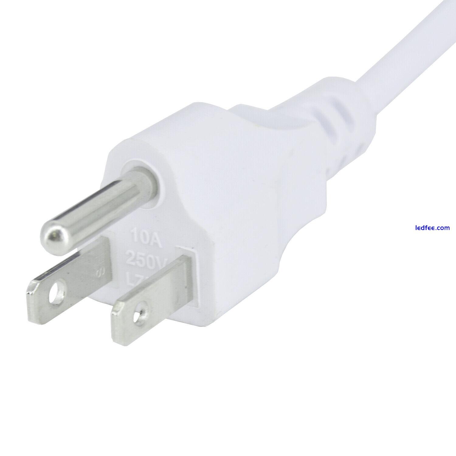 US Power Cables T5 T8 LED Tube Light 2FT 4FT 3-Pin Plug Cord 0 