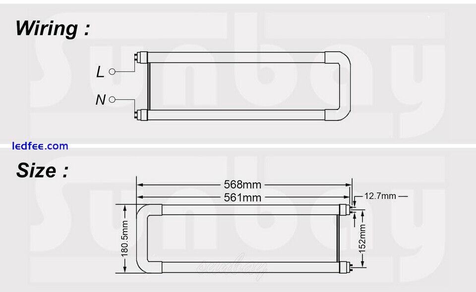 6-12/Pack T8 LED Tube U Shaped U Bend 2FT 20W G13 Bi-Pin Dual-end Powered Supply 1 