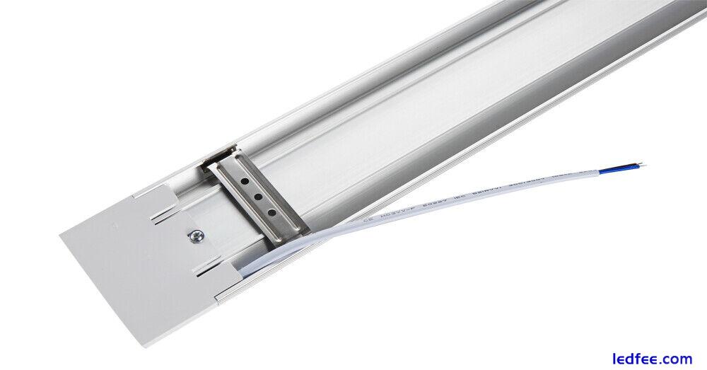 1xSuper Bright 4ft LED Wide Tube Light Ceiling StripLights Fitting 40w coolwhite 2 