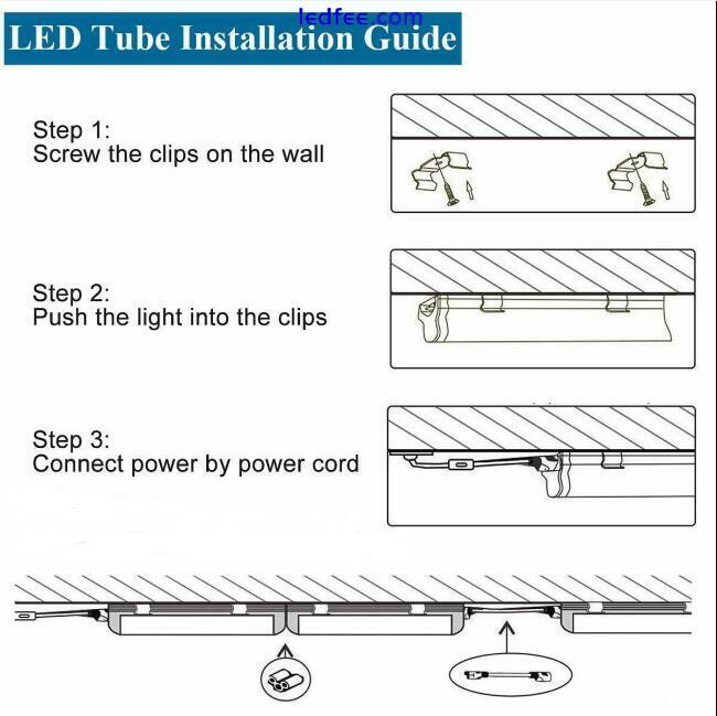 40/Pack T8 LED Shop Light Fixture 2,3,4,5,6,8FT 64W V-shape Tube Integrated Bulb 5 