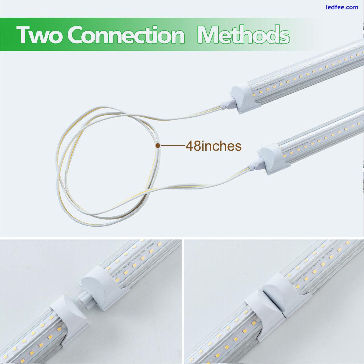 2FT 6 Pack LED Shop Light T8 Linkable Ceiling Tube Fixture 24W Daylight V Shape 3 