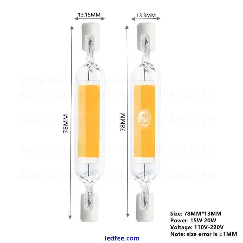 Lamp Glass Tube R7s Bulb Halogen Cob Power LED Table Energy Saver High 5/10pc 0 