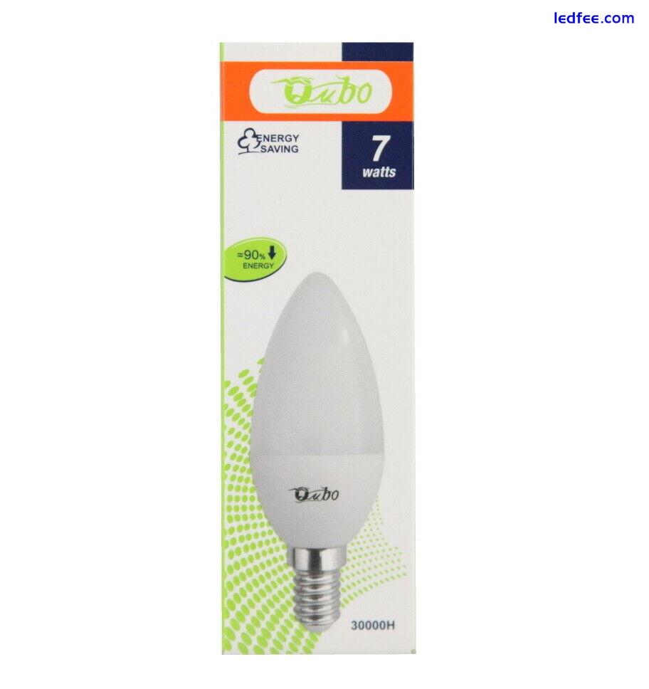 LED Light Bulbs Spiral Round Candle Stick 5W - 40W E14 B22 Bayonet Screw White 2 