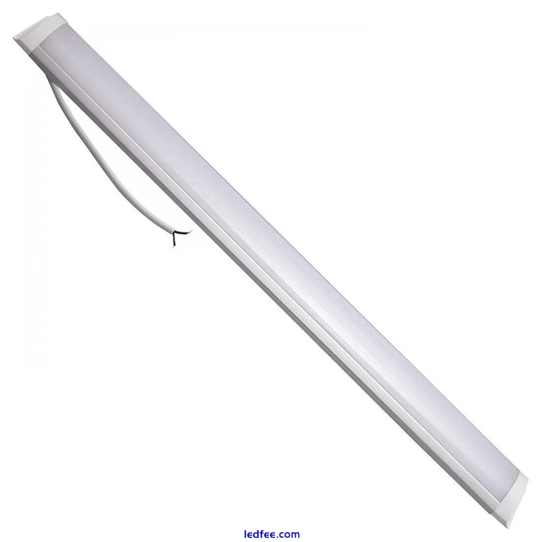 LED Batten Light 18W 2FT 60CM Flat Tube Slimline Daylight 6500k Ceiling Lamp 4 