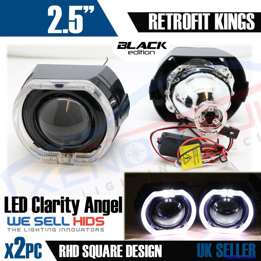 2.5 HID H1 H7 H4 BI XENON PROJECTORS BLACK HEADLIGHT LENSE UK STOCK HI LOW RHD 2 