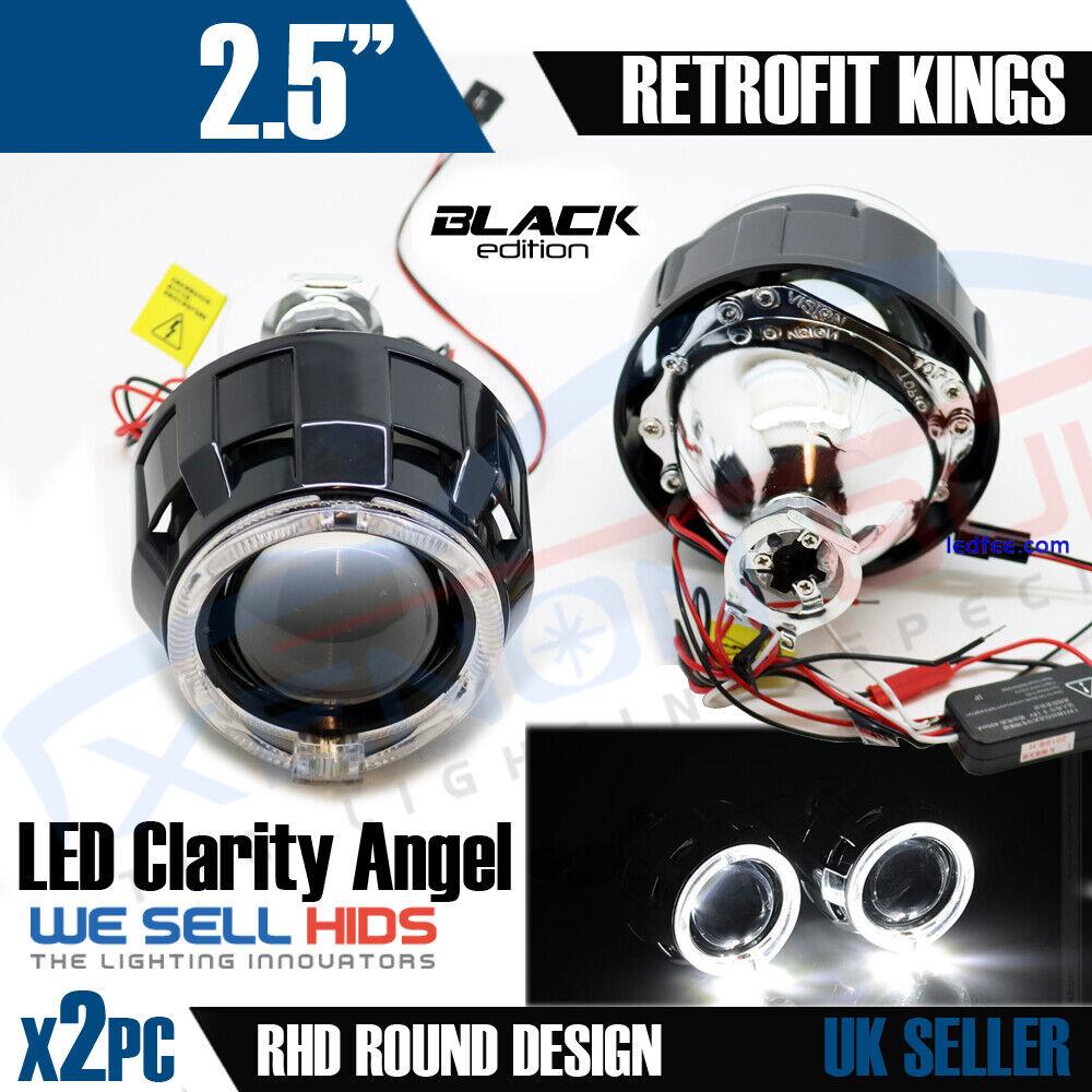 2.5 HID H1 H7 H4 BI XENON PROJECTORS BLACK HEADLIGHT LENSE UK STOCK HI LOW RHD 1 