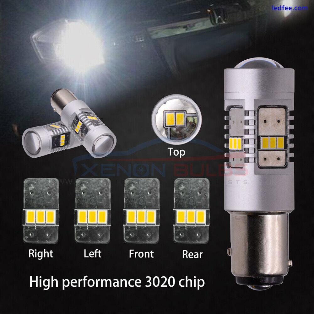 2x Caddy Drl Led Bulbs 1157 14 SMD VW 2011-14 Headlight Upgrade White 6000k 2 