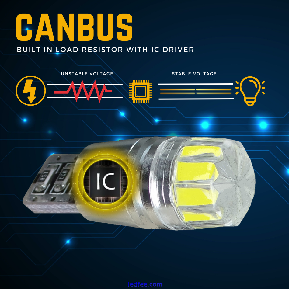 T10 Car Led 501 Side Light Bulbs Smd Error Free Canbus Xenon White W5w Bulb 12v 1 