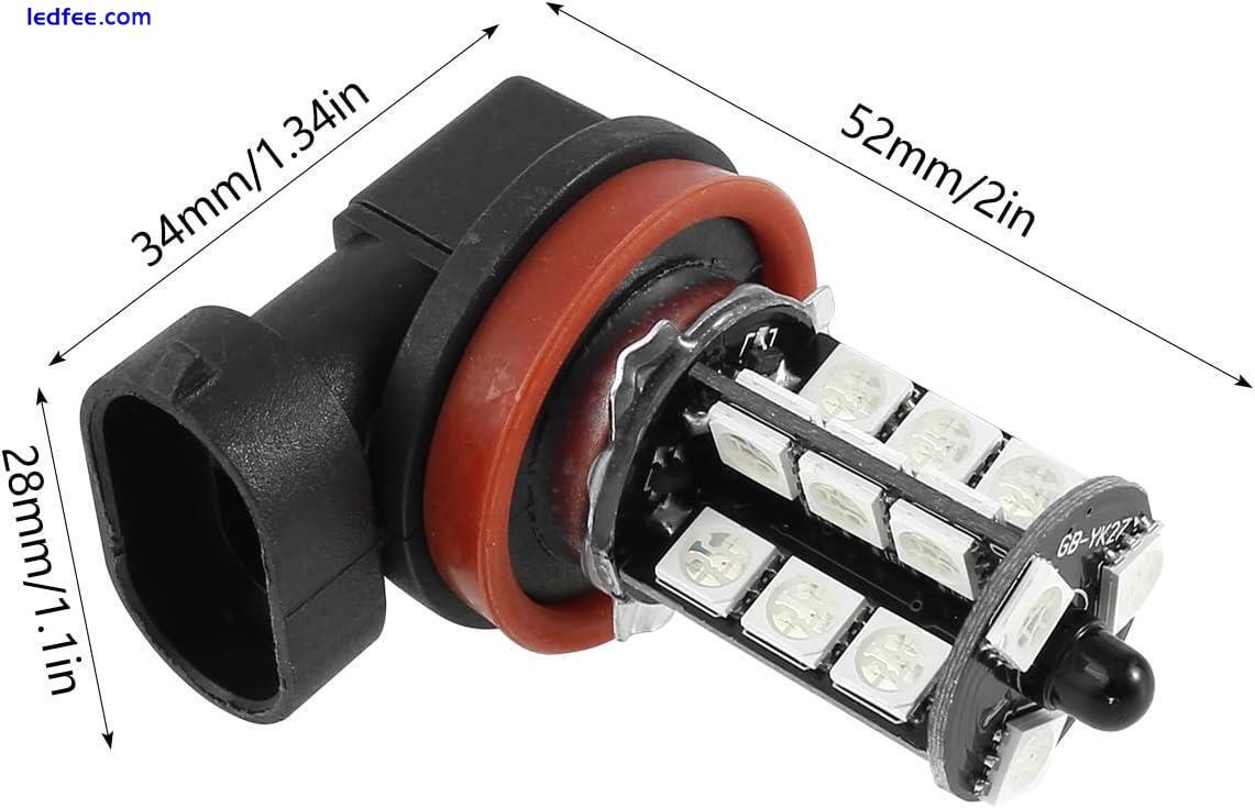 Pair H11 H8 RGB Colourchange LED fog light bulbs remote control 12v headlight 5 