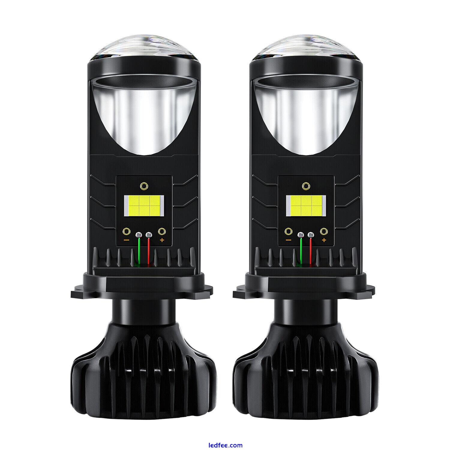 Pair of H4 40000LM Mini Bi-LED Projector Lens Hi-Lo Beam Bulb Headlight Retrofit 0 