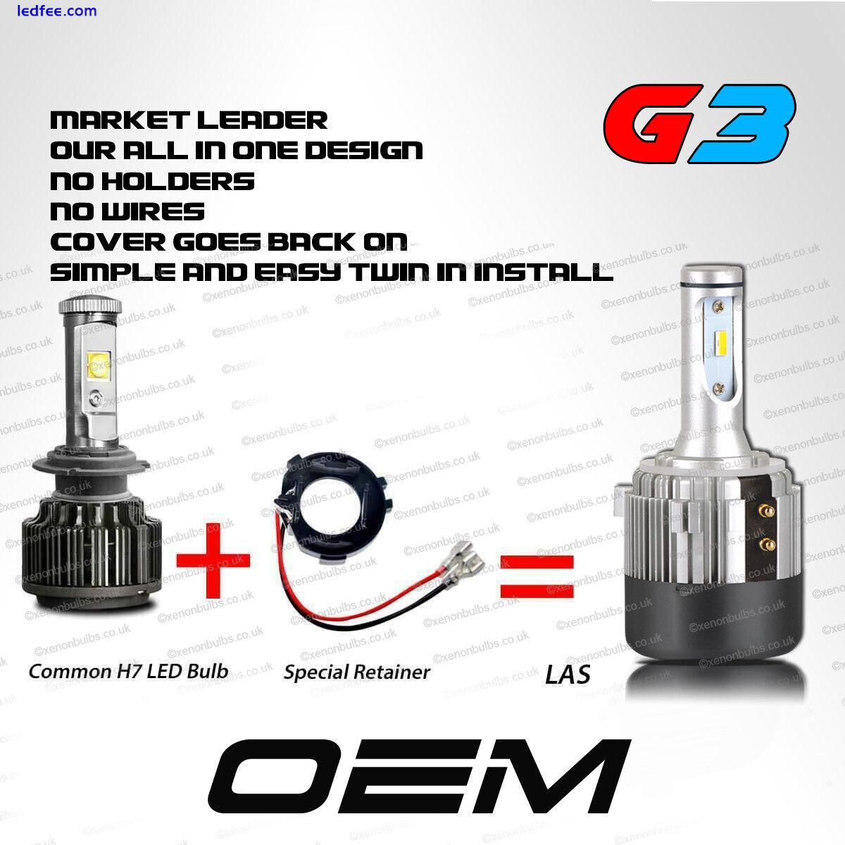 VW Golf MK6 MK7 - H7 COB LED Headlight Bulbs Kit 7600 Lumens  Canbus 72W HID G4 1 