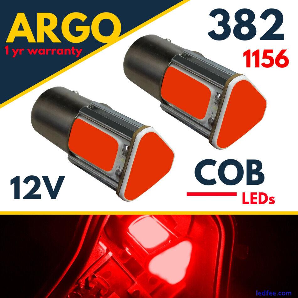 1156 Led Ba15s Red 382 Bayonet Bulbs P21w Car Fog Brake Stop Tail Light Cob 12v 3 