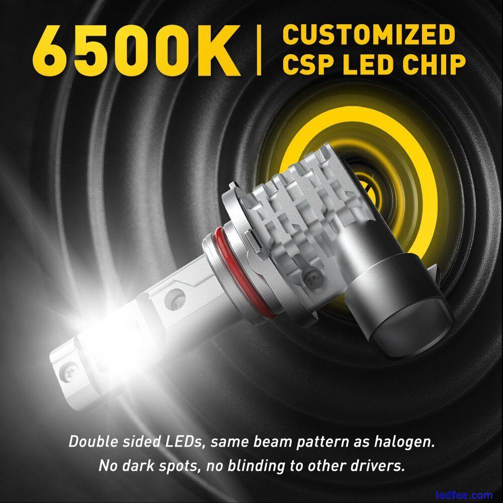 9005 H11 LED Headlights Kit Combo Bulbs 6000K High Low Beam Super White Bright 0 