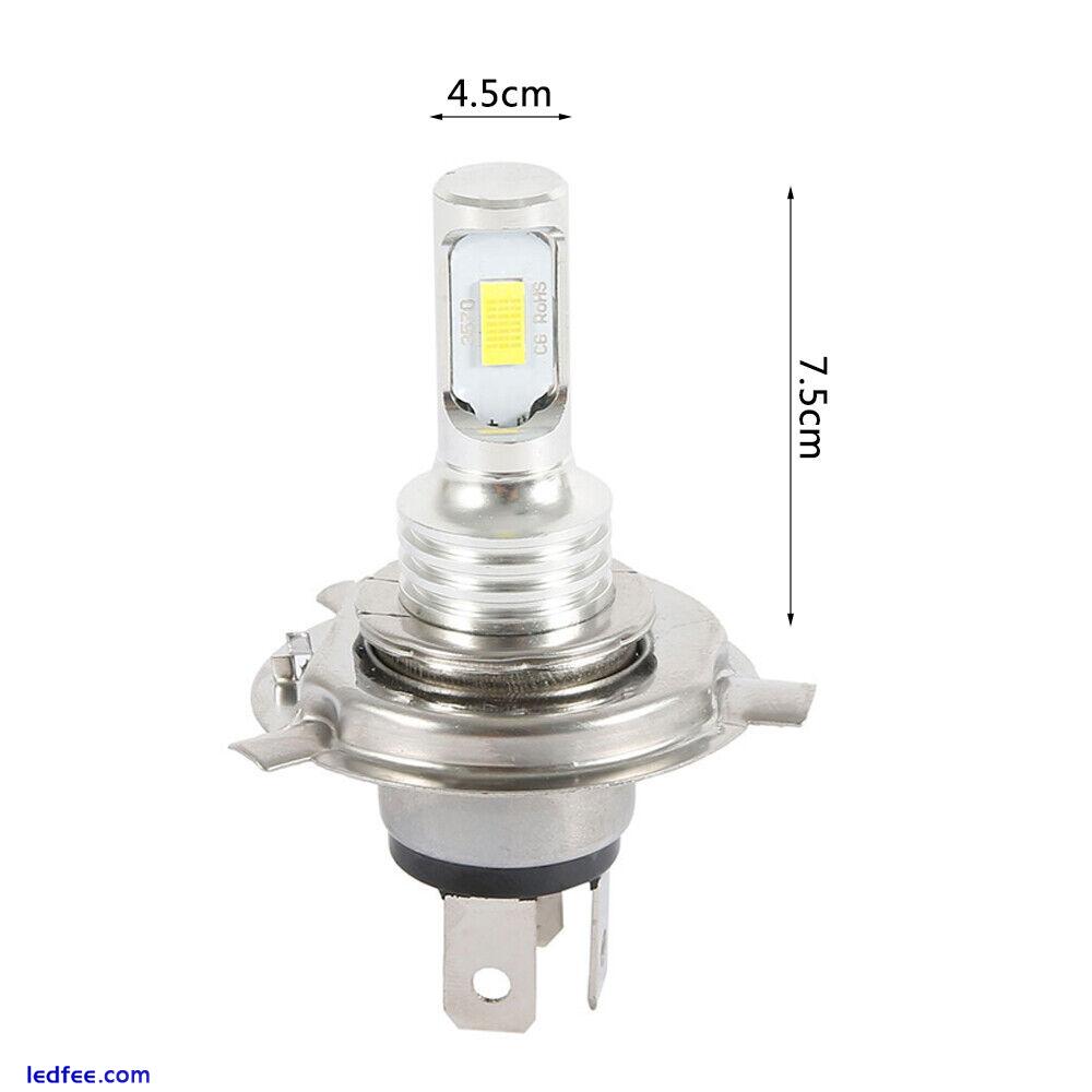 2X H4 2SMD LED White Headlight Bulbs Car Hi-Lo Beam Fog Light Bright Lamps 6000K 3 