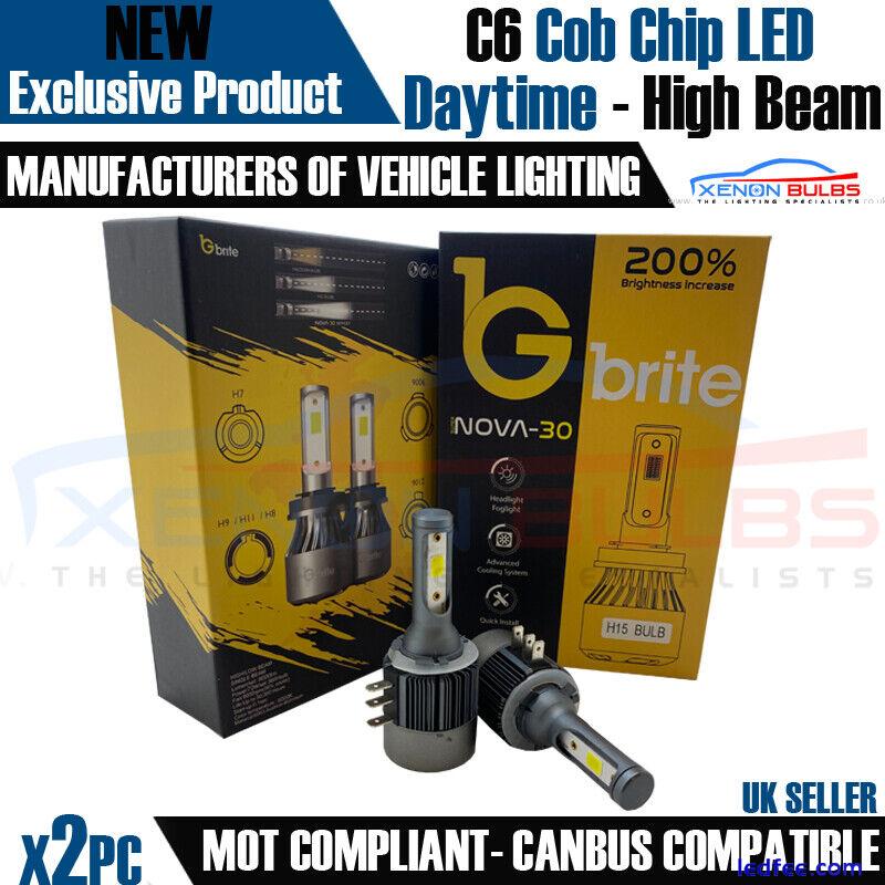 2X CANBUS GOLF MK7 H15 C6 LED DRL HIGH BEAM BULBS PURE XENON WHITE 6000K 0 