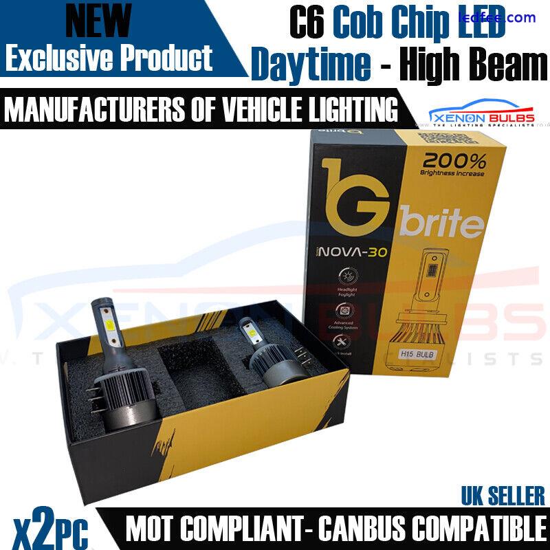 2X CANBUS GOLF MK7 H15 C6 LED DRL HIGH BEAM BULBS PURE XENON WHITE 6000K 2 