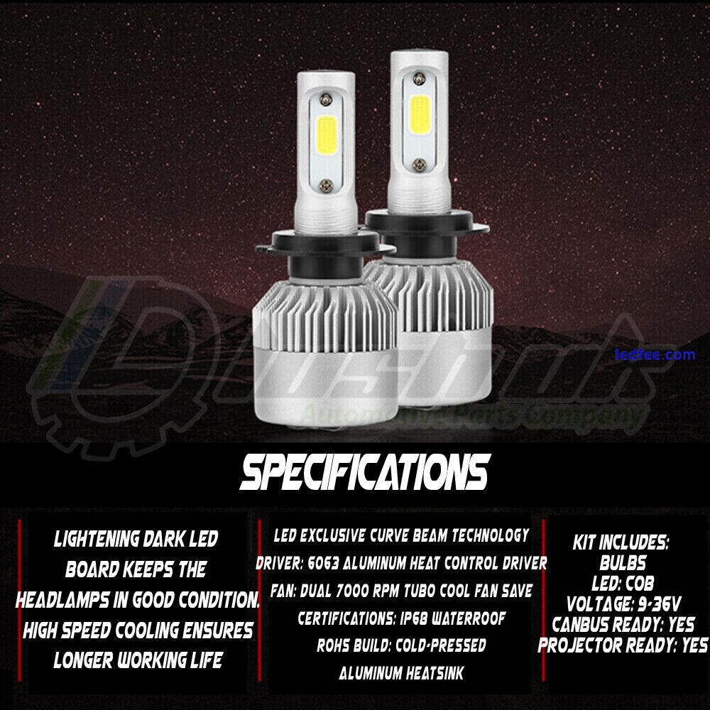 For BMW F30 F31 3-Series Canbus LED Headlights 2x Bulbs H7 Low Beam 6000K White 1 