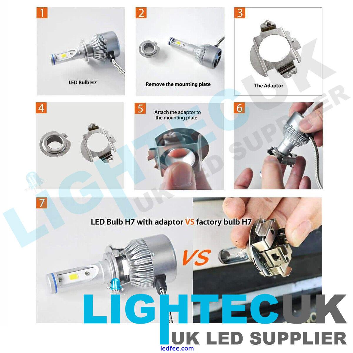 2 LIGHTEC UK UNIVERSAL H7 LED RETAINER BULB HOLDER CLIP ADAPTER HEAD LIGHT  3 