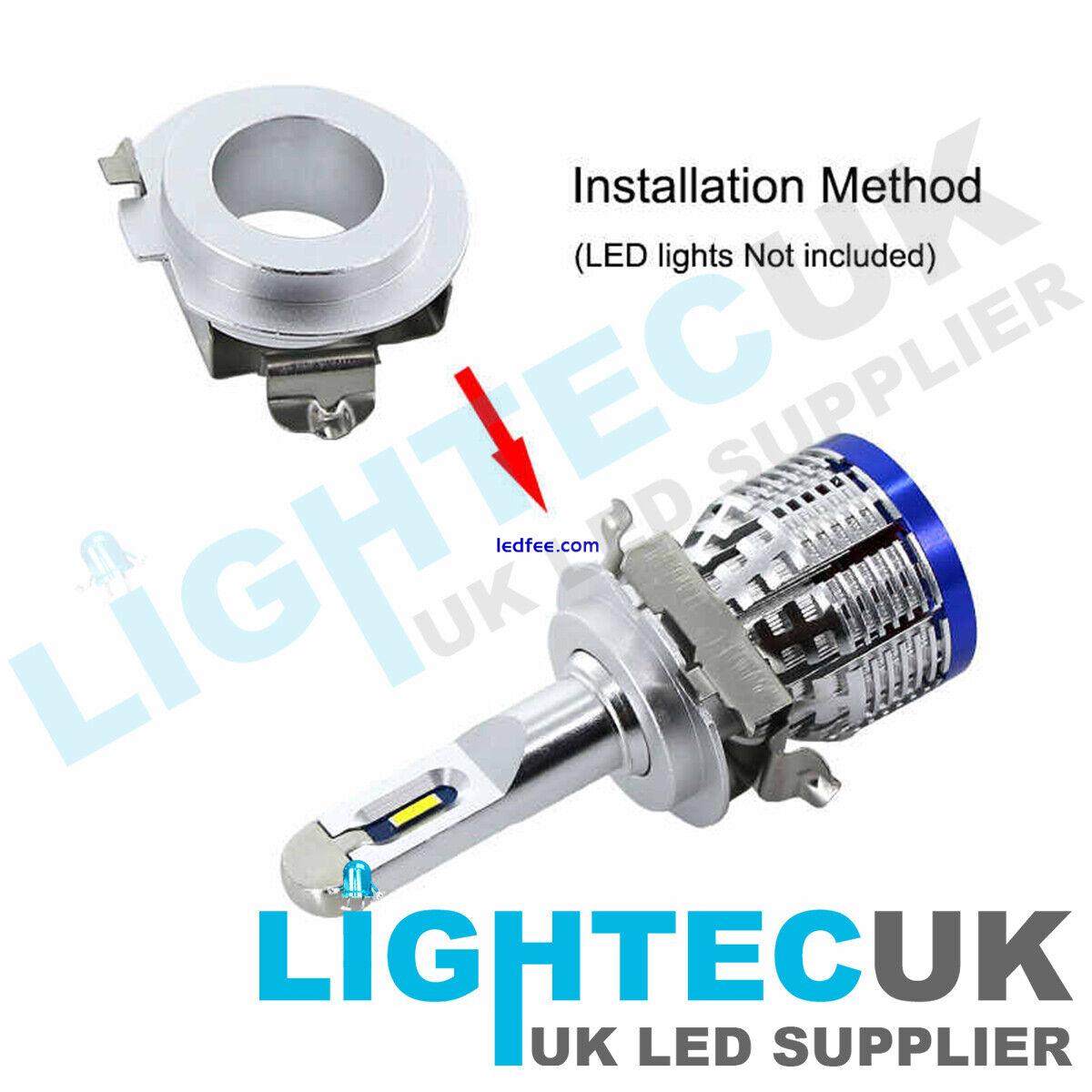 2 LIGHTEC UK UNIVERSAL H7 LED RETAINER BULB HOLDER CLIP ADAPTER HEAD LIGHT  1 
