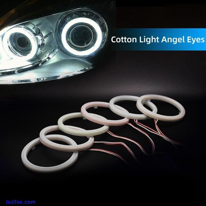 60mm/70mm/80mm/90mm/100mm/110mm Car COB LED Angel Eyes Halo Ring Fog Light Lamps 3 