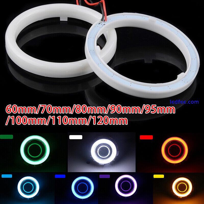 60mm/70mm/80mm/90mm/100mm/110mm Car COB LED Angel Eyes Halo Ring Fog Light Lamps 0 