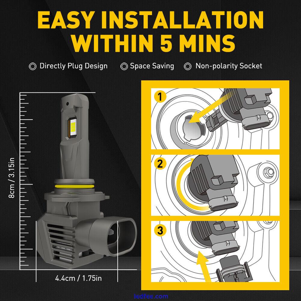 9006 9005 H11 LED Headlights Kit Combo Bulbs High Low BEAM Super White Bright 4 