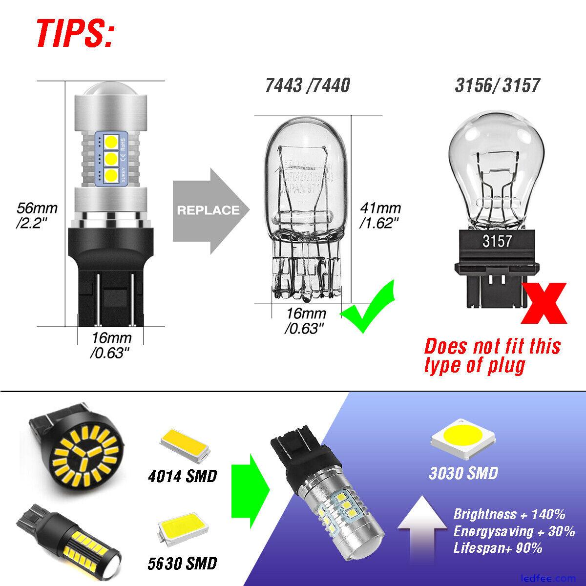 2X W 21/ 5w 580 T20 Super White DRL 7443 582 Bulb 12V 24V LED Reverse Light 5.5W 0 