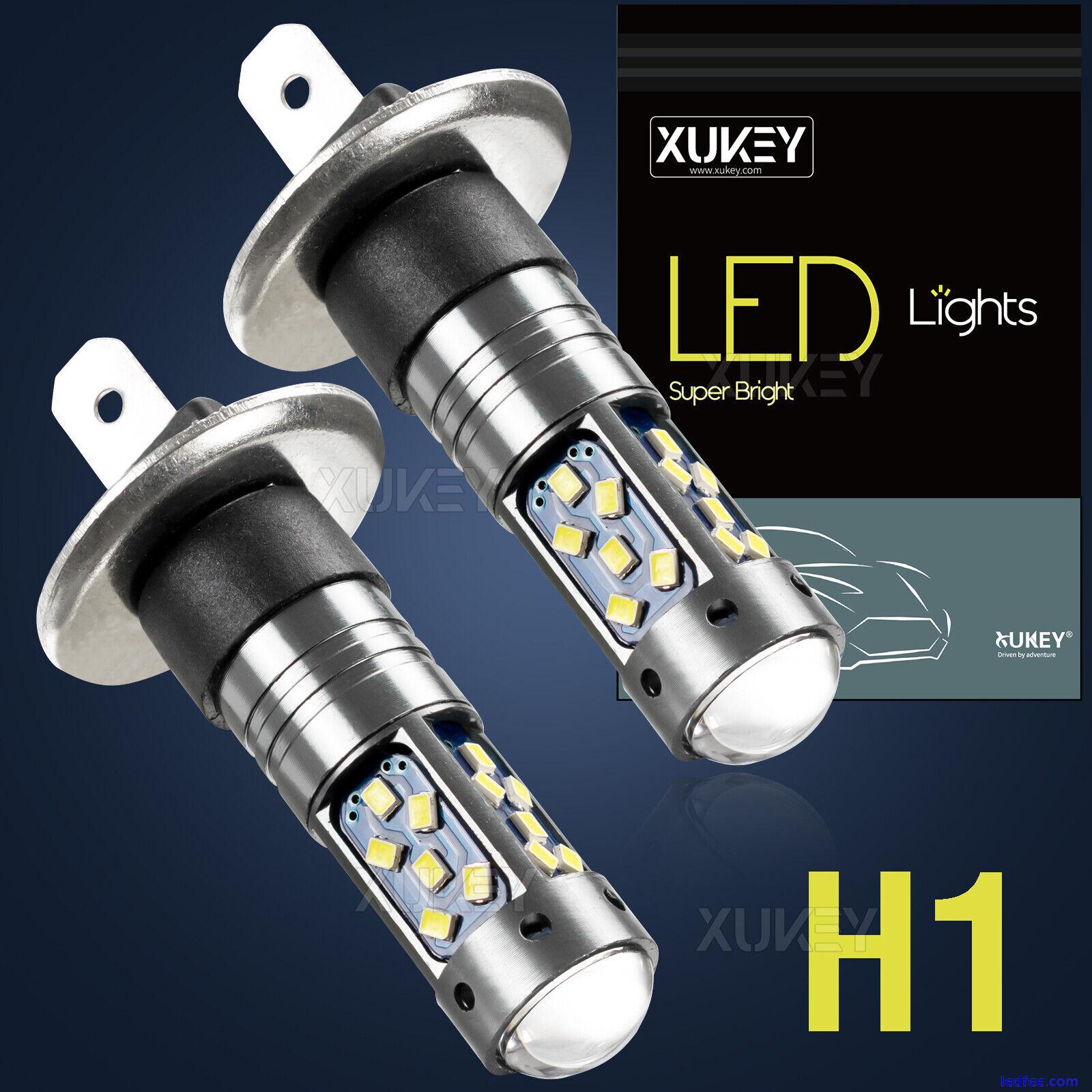 x2 H1 LED Car Lights Headlight Fog Lamp Bulbs Kit H/Lo Beam 6000K White 27-SMD 5 