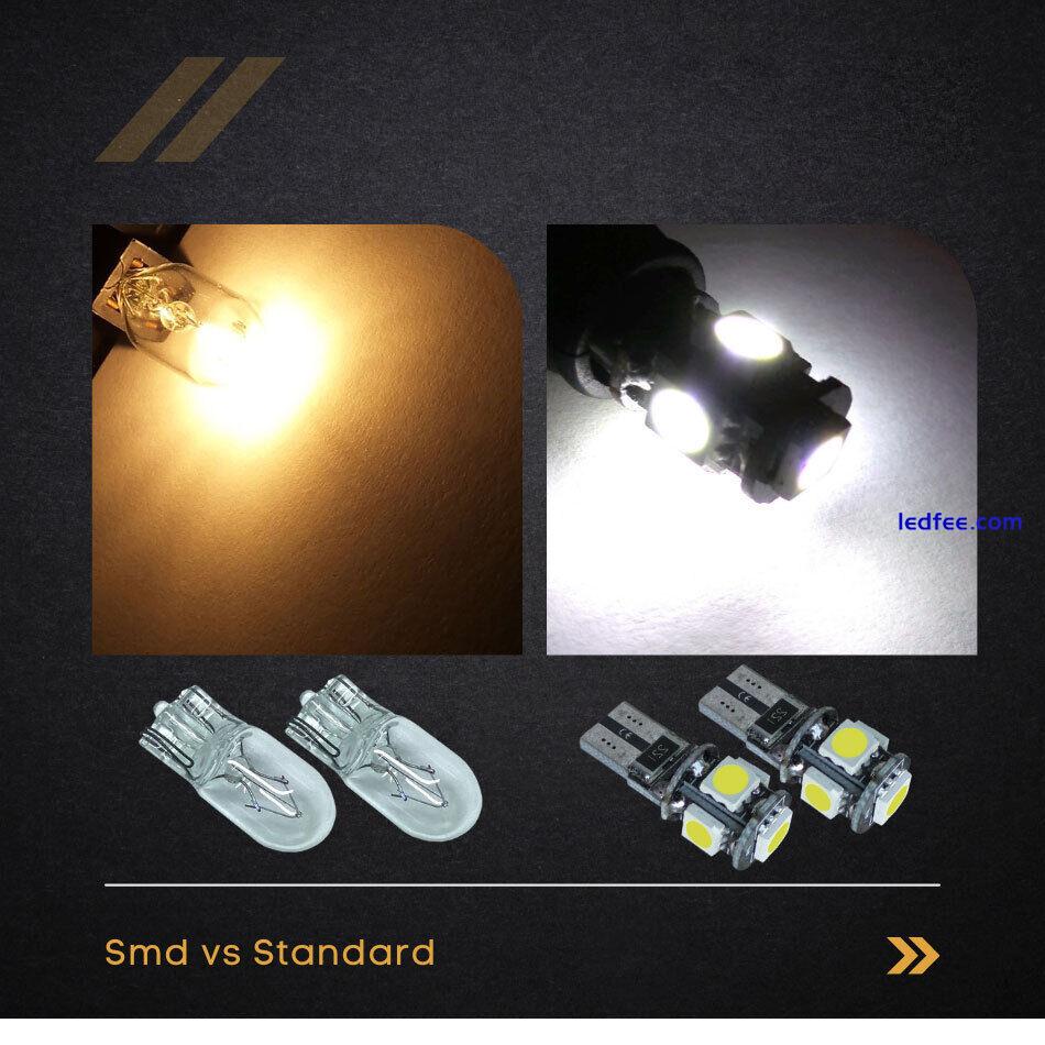 501 T10 Led White Xenon Side Light Bulbs W5w Car Canbus Error Free Wedge Hid 12V 2 