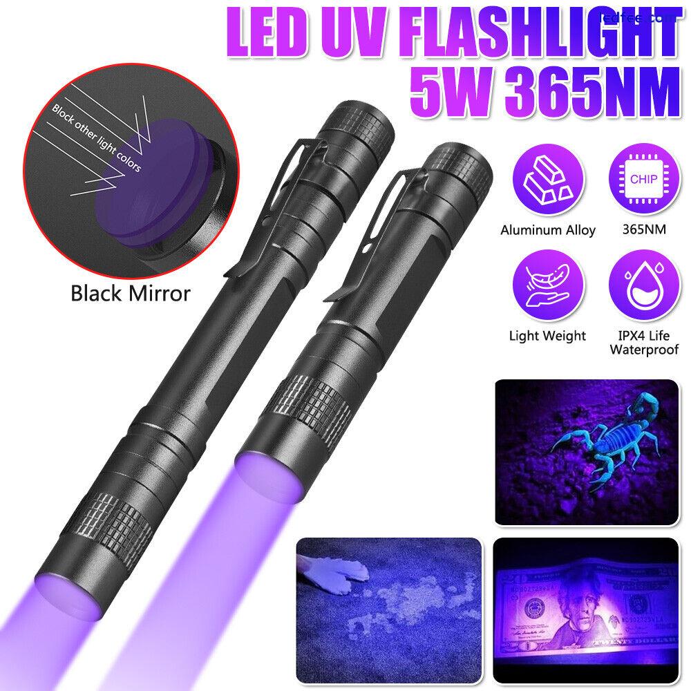 UV Ultra Violet 365nm Led Flashlight Inspection Lamp Mini Pocket Torch Pen Light 0 