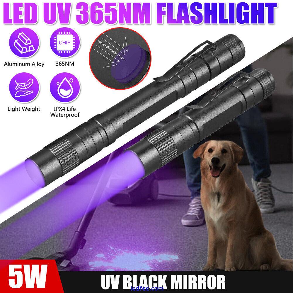 UV Ultra Violet 365nm Led Flashlight Inspection Lamp Mini Pocket Torch Pen Light 1 