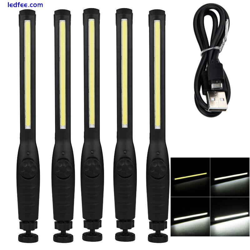 USB Rechargeable COB LED Work Light Hand Torch Inspection Magnetic Garage Lamp 0 