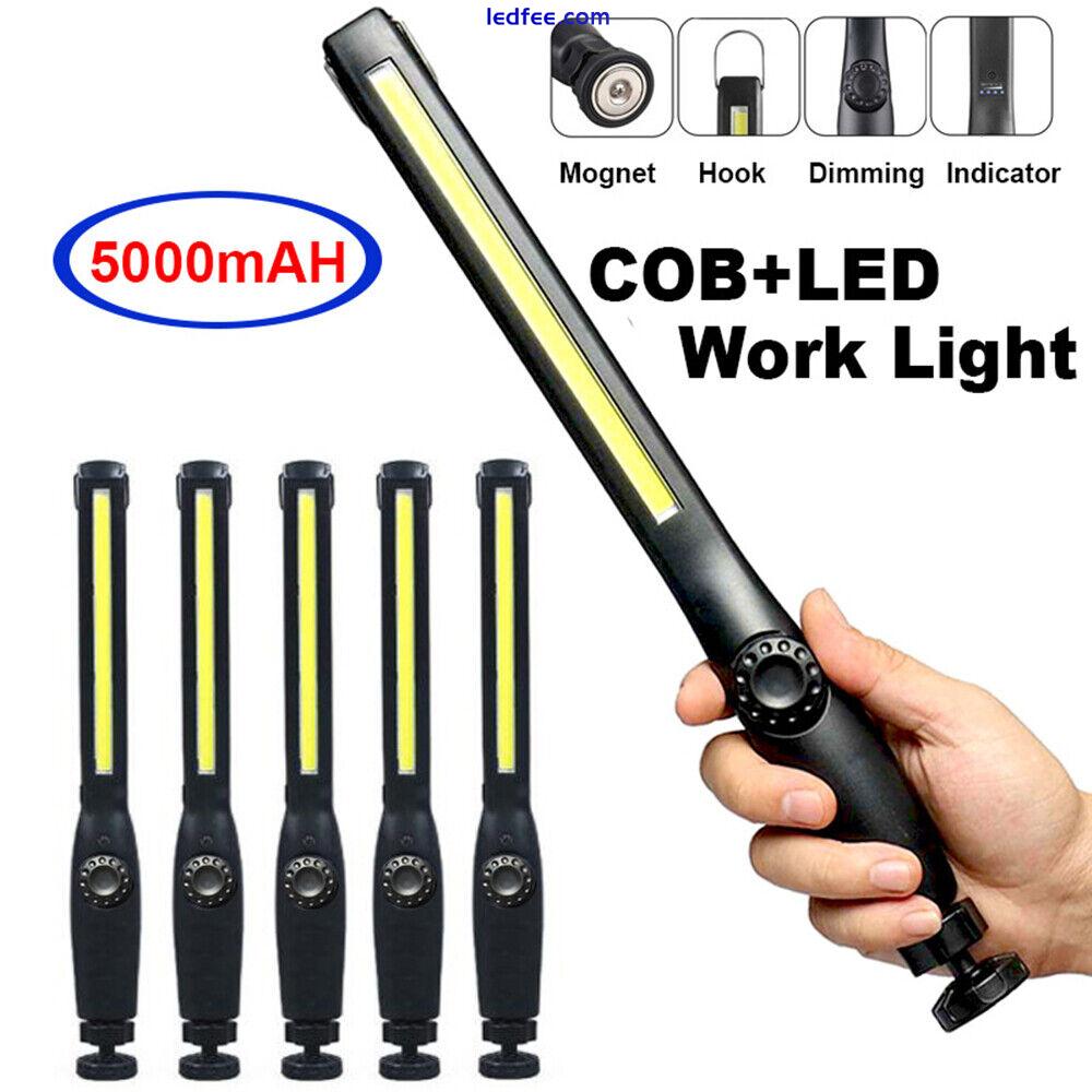 LED COB Work Light Inspection Strip Rechargeable USB Torch Magnetic Flashlight 0 