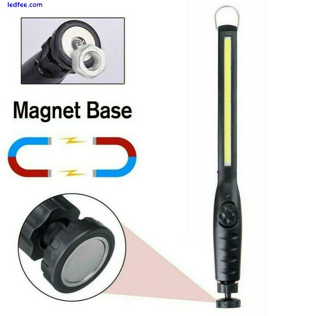 LED COB Work Light Inspection Strip Rechargeable USB Torch Magnetic Flashlight 3 