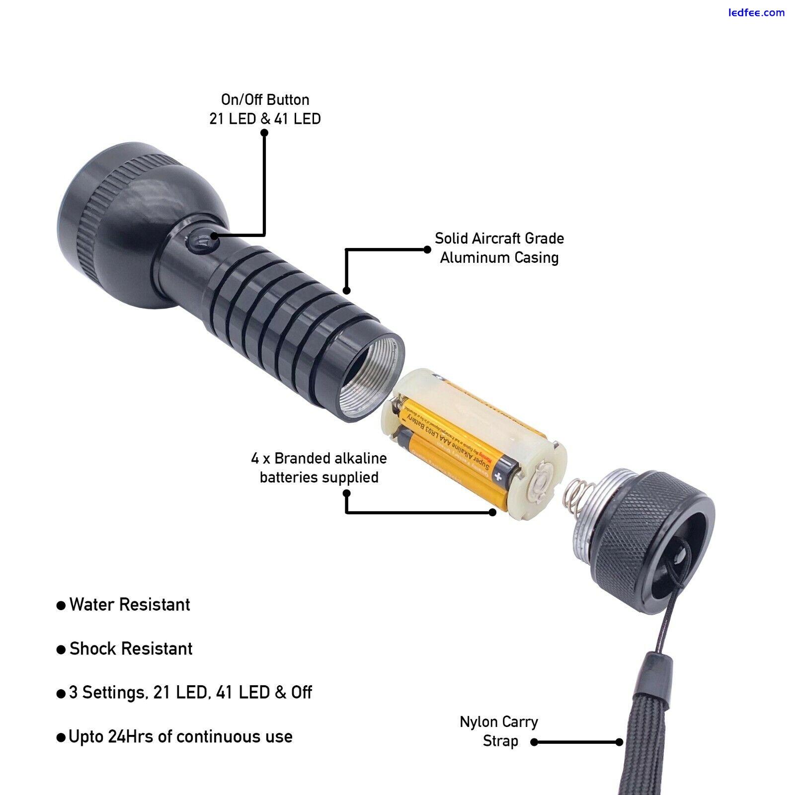 LED Super Bright Torch Dual Mode 41/21 Alloy Shock & Water Resistant Flashlight 1 