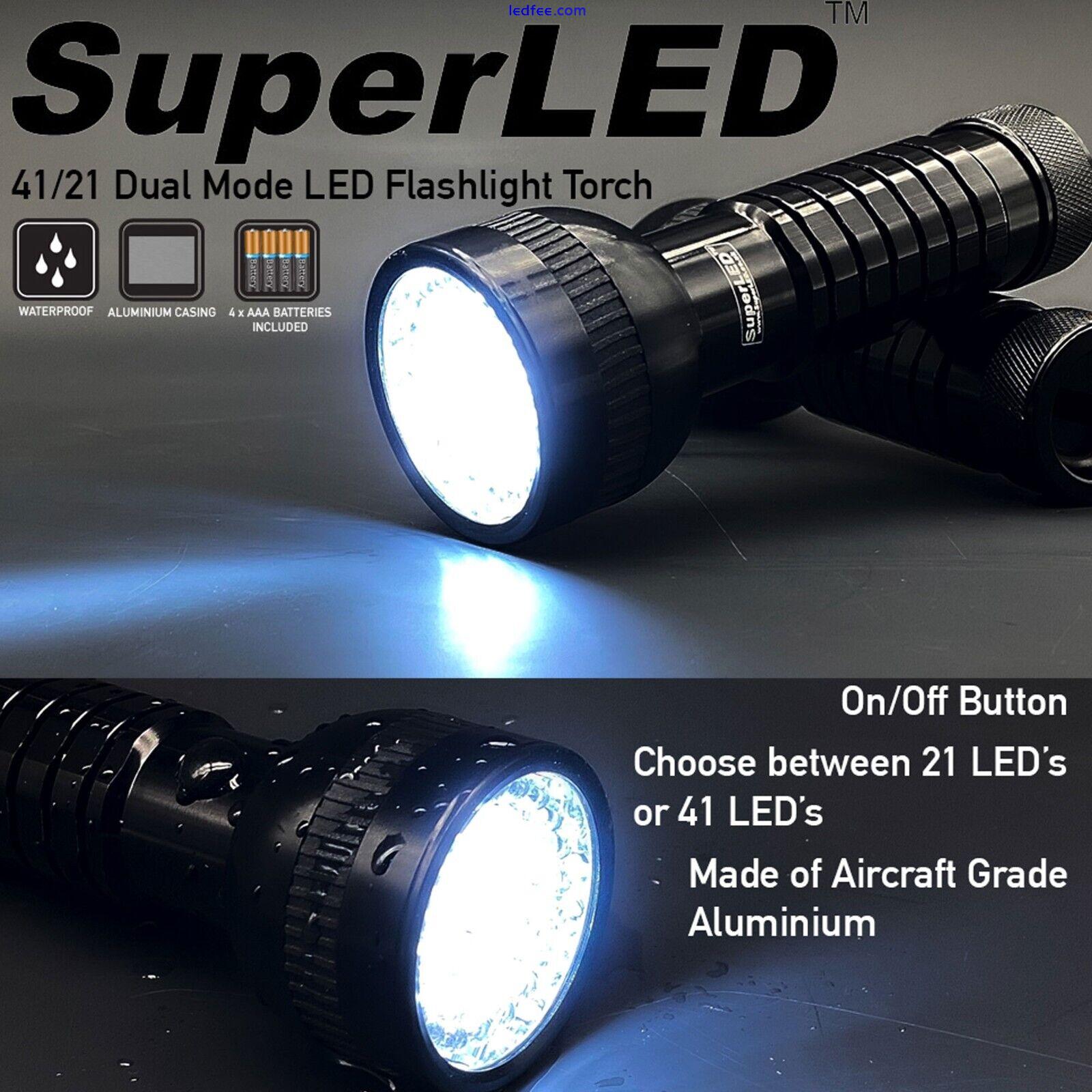 LED Super Bright Torch Dual Mode 41/21 Alloy Shock & Water Resistant Flashlight 0 