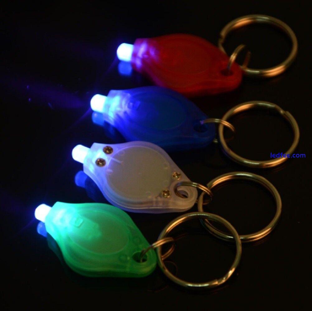 Led Torch Keychain Flashlight Key Ring - Bright White or UV LED Lamp 0 