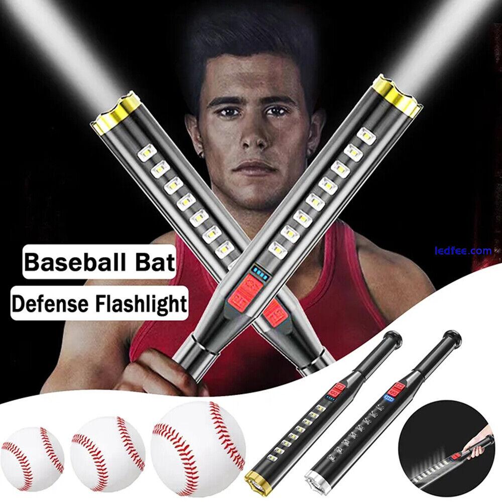 LED Torch Baseball Light Tactical Police Flashlight Rechargeable Security Lamp 2 