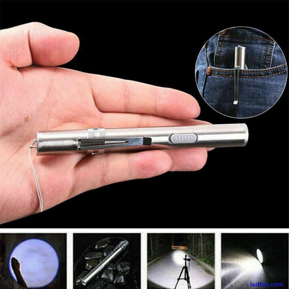 3x 10000Lumens Portable Super Bright LED USB-Rechargeable Pen Pocket Torch Lamps 3 
