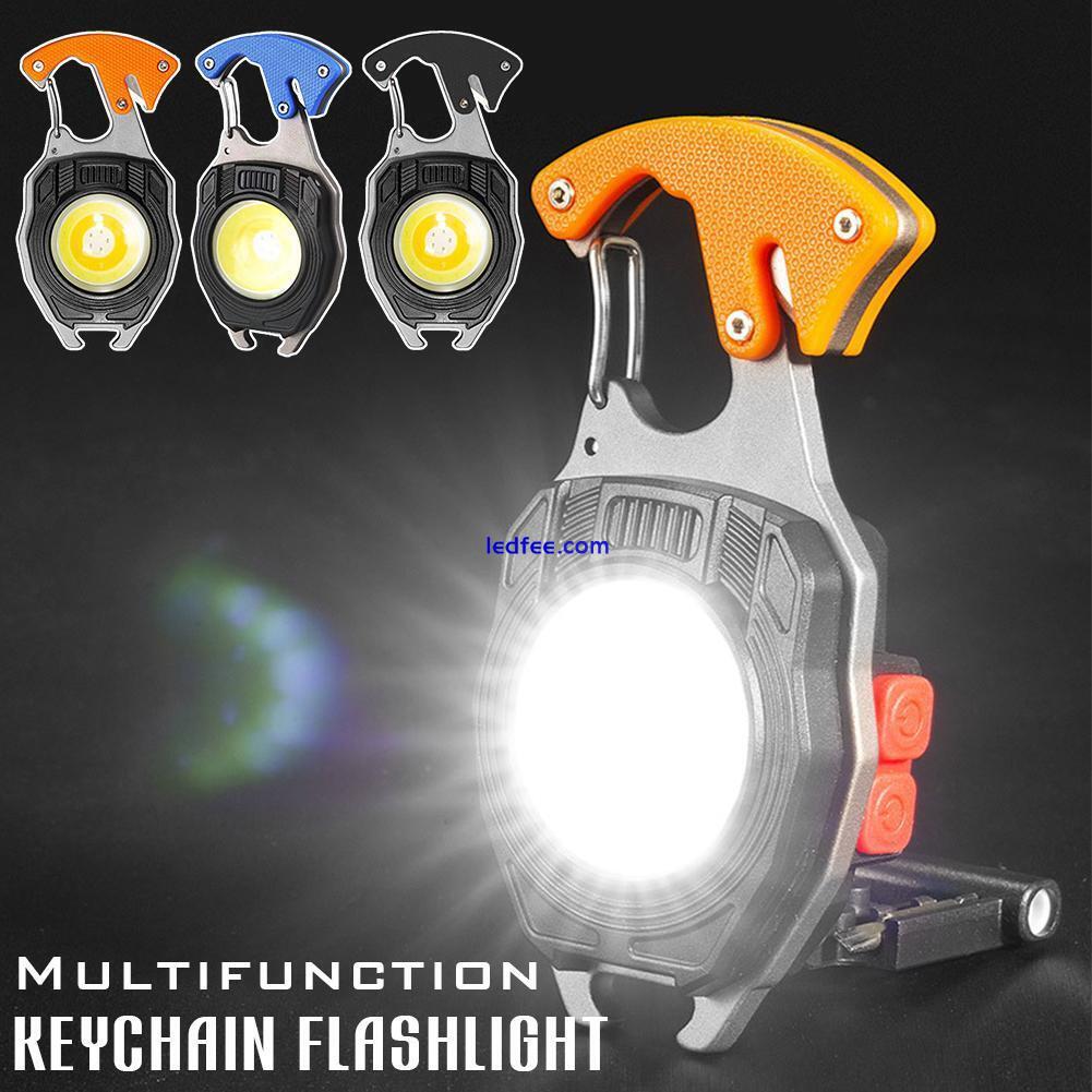 Multi-Function Mini Keychain Flashlight LED Torch Work Lamp Cigarette Ligh 9P6T 1 